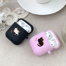 아칸케이스 귤과고양이 에어팟케이스, 그린, 삼색냥이