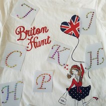 옷리폼 의류 반짝이 스티커 전사지 빅 알파벳 핫픽스 부자재 모티브 티셔츠 DIY 키트, U