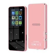 MP3 플레이어 new1.8 인치 금속 터치 mp4 음악 블루투스 4.2 지원 카드 fm 알람 시계 보수계 전자 책 내장 스피커 포함, 분홍색, 협력사, 8GB, 분홍