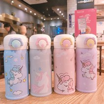 CTT 품질 보증 유니콘 스테인레스 보틀 보온병 350ml 500ml 여행 찻잔 차 커피 보온병 워터 컵|진공 병, 퍼플350
