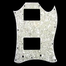 Allparts Pickguard for Gibson SG Large White Pearloid, 1