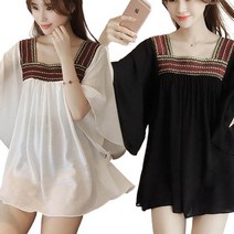 리더스타 여성원피 화이트+블랙 2장 원피스 케주얼원피스 미디원피스