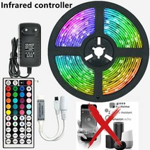 LED 스트립 빛 블루투스 와이파이 스마트 컨트롤 RGB 5050 SMD 장식 TV 백라이트 램프 다이오드 Luz luces, 01 5M(16.4ft)_04 US Plug, 01 5050 18LED  IR