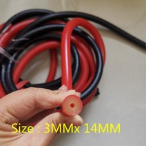 1meter 2x14mm 3x14mm 레드 블랙 스피어 낚시 고무 튜브 스피어, [02] 3x14MM red