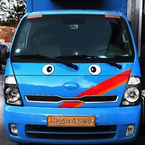JS automotive 화물차 눈알 대형 스티커 트렁크 전면 후면 데코, 동그란눈_대형_검은테두리, 1개