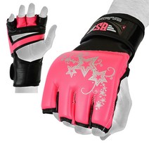 Auth. Rex Leather MMA Grappling 글러브s Kick 복싱 Punch UFC Gel Tech Muay Thai, Pink, Large