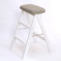 가정용 이동 접이식 안전발판 사다리 우마 안테나 광폭 도배우마 미니 3단 지방 공간 접는 의자 실내 현대 단단한 나무 단계 의자 가정용 다기능 주방 빛 변경, 1-쿠션 단색
