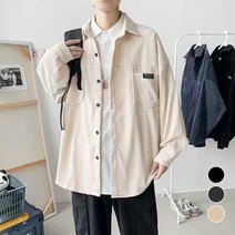 셔츠 캐주얼룩 아우터 남성 루즈핏 코듀로이 남친룩연예인 짱마니닷컴