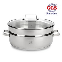 GGS 스텐 양수 스테인레스 3중바닥 멀티 다용도 찜냄비, 32cm, 1개