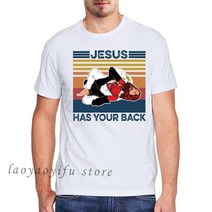 주짓수벨트 태권도띠 주짓수도복 남성 의류 jesus has your back jiu jitsu 빈티지 기독교 반팔 탑 남성 kawaii 의류 대형 t 셔츠 ropa hombre