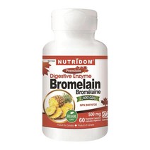 뉴트리돔 브로멜라인 500mg 60식물성캡슐 파인애플효소 / Nutridom Bromelain 500mg 60Cap, 1개, 60개