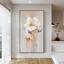 입구 현관 모던 큐빅 꽃 인테리어 그림 만들기 선물 구슬자수 diy 대형 보석십자수 재료, 90x155cm 전체 원형 큐빅