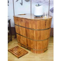 일본식 히노끼 욕조 편백나무 반신욕조 나무 반신욕, 110cm 배럴 길이 통나무(덮개 없음 기준)