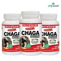 뉴트리돔 북부 캐나다산 야생 차가버섯 Chaga 360mg 120캡슐 3병