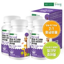 건국유업 쑥쑥 키즈업 칼슘 마그네슘 아연 비타민D 츄어블 180g, 120정, 4병