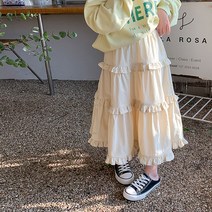 베이비맥스 캉캉 프릴 플레어 밴딩 롱 스커트 R8347