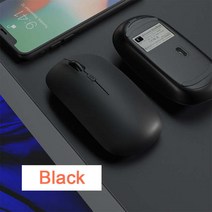 블루투스 호환 마우스 무선 게임 마우스 노트북 컴퓨터 PC 미니 초박형 단일 모드 배터리 무소음 컴퓨터, [03] Black, 한개옵션1
