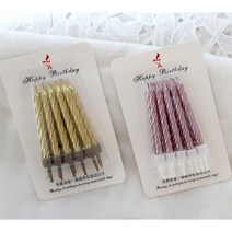 해피버스데이 [미미토퍼]파티용품 메탈막대초(10pcs) 막대초 생일초, 메탈골드