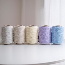 순면 클라우드 코튼 얀 대용량실 콘사 350g (골드 실버) 여름가방실, 라일락