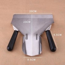 피자삽뜨거운 나무 손잡이 라운드 패들 주걱 스테인레스 스틸 과자 베이킹 피자패들 피자팬, 1-감자 튀김 주걱