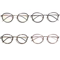 가벼운 안경테 메탈 콤비 원형 라운드 블랙 호피 핑크 남자 여자 공용 디어프코