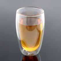썸띵 라운드 이중 내열 유리 컵 꽃차 티 홍차 과일차 350ml 450ml 250ml 용량선택, 1개