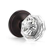 Orger 프렌치 도어/발코니 식료품 저장실용 크리스탈 더미 문손잡이 잠금 장치가 없는 키리스 내부 문 손잡이 아연 합금 오일 루브 브론즈 베이스가 있는 투명 유리 5팩, 1, Dummy Balcony/Pantry