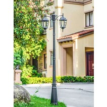 야외 정원 가로등 폴대 가로수 아파트 문주등 현관등, (2헤드) 블랙 3.2m