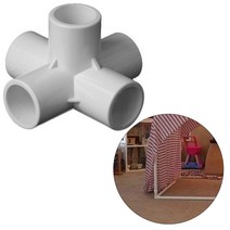 파이프 커넥터 5구 PVC 연결 연장 무용접 자재 소켓 마개 부속 하우스 텐트 물놀이 용품 DIY 가구 만들기, C_32mm