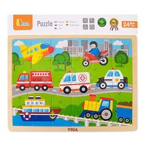 비가(VIGA) 24피스퍼즐 교통 원목퍼즐 그림 맞추기