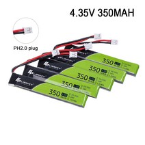Limskey-1S 350mAh 3.8V 30C/60C 4.35V HV Lipo 배터리 PH2.0 플러그 65S UK65 블레이드 인덕트릭스 UR65 소형 후프 드론 5 개, [01] 5PCS and PH2.0 Plug
