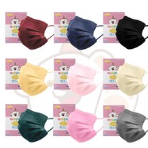 마이데이즈 국산 어린이 초등학생 MB필터 레인보우 일회용 컬러 덴탈마스크 소형 개별포장, 티타늄(블랙), 20매(1매입_개별포장)-분홍색BOX