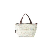 아사히 코히로 스밋코구라시 보냉백 런치 토트백 베이지 높이 16×폭 28×깊이 10cm 보냉제 수납 포켓 포함 안쪽 알루미늄 증착 SKT17