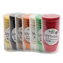 더팩컴퍼니 노르딕색지 머핀컵45mm 7종, 1통, 빨강