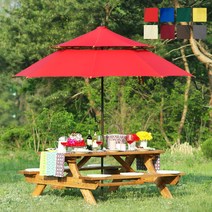 [이베스타] 초대형260파라솔/2단파라솔/업소용/팬션용/그늘막/텐트, 옐로우