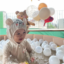 봉봉몬스터 봉곰이 접이식 플레이매트 방수 볼풀장 아기 수영장