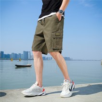 카고 반바지 남자 여름 캐주얼 트레이닝 바지 비치 5부 팬츠 와이드