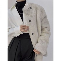 크롭 알파카 자켓 인조 퀼팅 여성 밍크 퍼 토끼털 케이프 양털