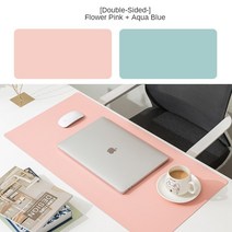 양면 휴대용 대형 마우스 패드 게이머 방수 PU 가죽 스웨이드 데스크 매트 컴퓨터 Mousepad 키보드 테이블, 05 Pink Blue_04 100X50 CM