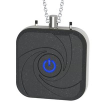 공기 청정기 개인 웨어러블 미니 휴대용 300mAh 배터리 음이온 목걸이 매달려 목 공기 청정기, 블랙 & 실버