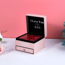 하이 엔드 약혼 반지 상자 웨딩 페어 다이아몬드 목걸이 팔찌 보관 선물 보석 포장, 핑크 박스 + 핸드백 + 축하 카