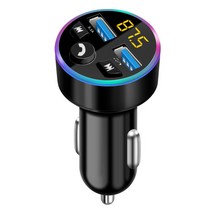 차량용 듀얼 고속 충전기 MP3 블루투스 플레이어 핸즈프리 전화 차량용 충전기, 블랙