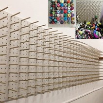 벽걸이 실패꽂이 실패걸이 미싱방정리 실 정리대 수납 선반 공방, 일층cm, 화이트 605x290(나무 끝 50개 매치)