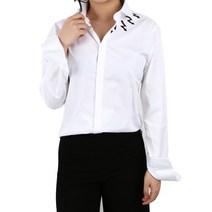 닐바렛 넥번개 프린팅 화이트 셔츠 우먼 PBCM1103S