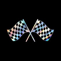 자동차포인트 0265 체스깃발 튜닝스티커, XL, 블랙