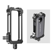 Insta360 인스타360 X3 전용 멀티 프레임 메탈 케이지 액션캠 보호 마이크 조명 삼각대 설치, 메탈 멀티 프레임+강화유리필름(1매)