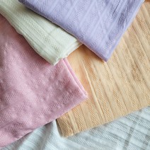 면 도비 자가드 자수 무지 원단 6종, 핑크