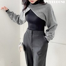 러블보니 / 사선 파임 크롭 니트 볼레로 4컬러