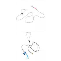 GHSHOP 2 조각 장난감 플러시 쥐 매달려 문 애완 동물 장난감 재미 있은 고양이 장난감, 180cm, 봉제 플라스틱 금속, 분홍색