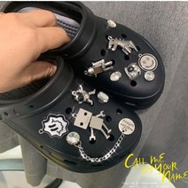 블랙 큐빅 리본 메탈 특이한 지비츠 세트 보석 명품 파츠 장식 악세사리 DIY 신발 꾸미기